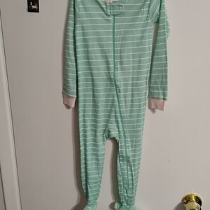 cloud island Mint Green Striped One-Piece Footed Pajamas